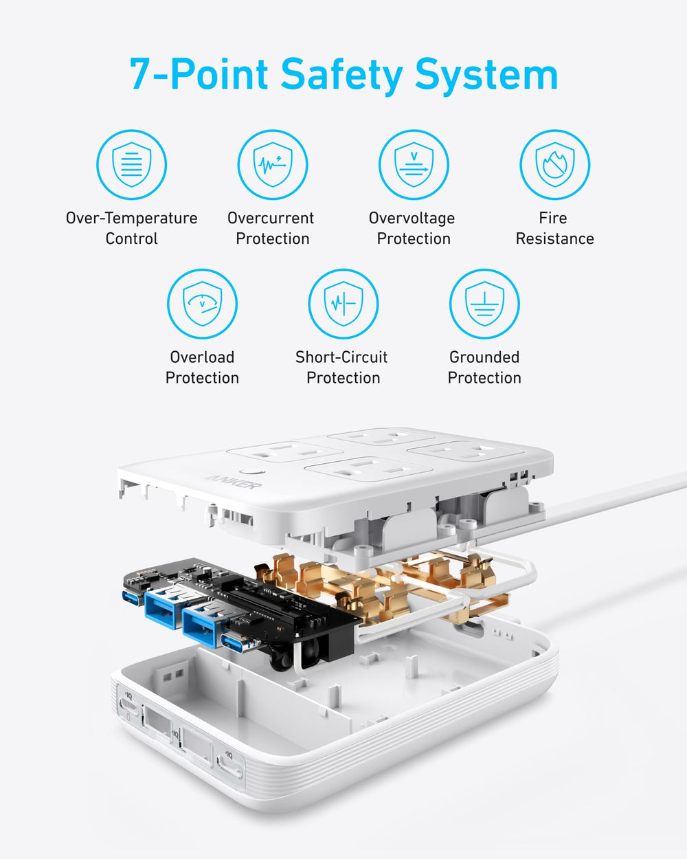 Anker Charging Station featuring an adjustable 45-degree swivel plug for flexible placement.