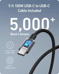 Anker Nano 100W back panel showing ports and markings