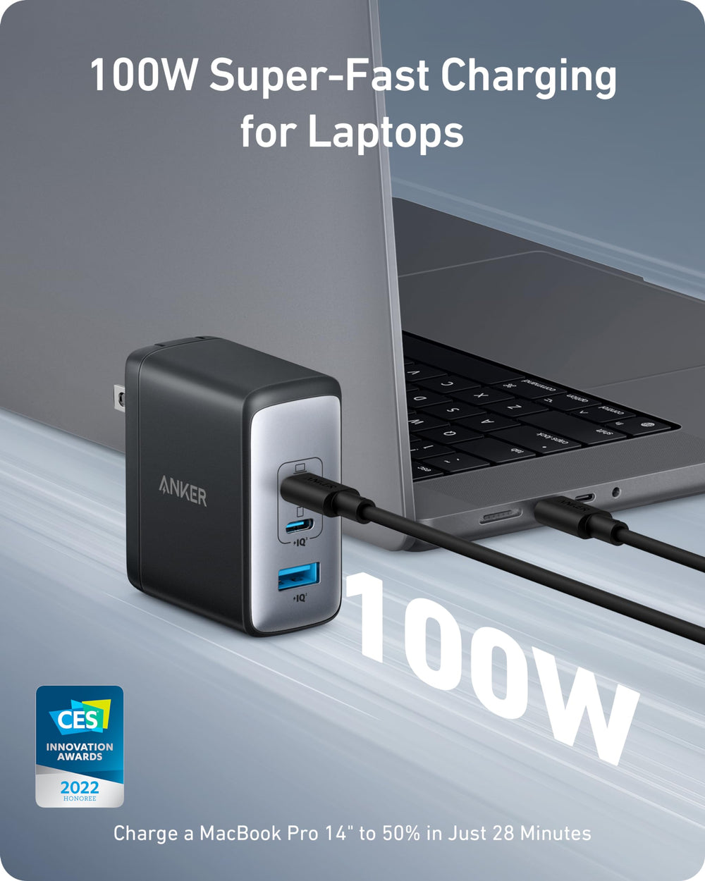 Anker Nano 100W three-port setup for MacBook and accessories