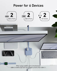 Anker Nano 67W flat plug close-up demonstrates slim space-saving design.