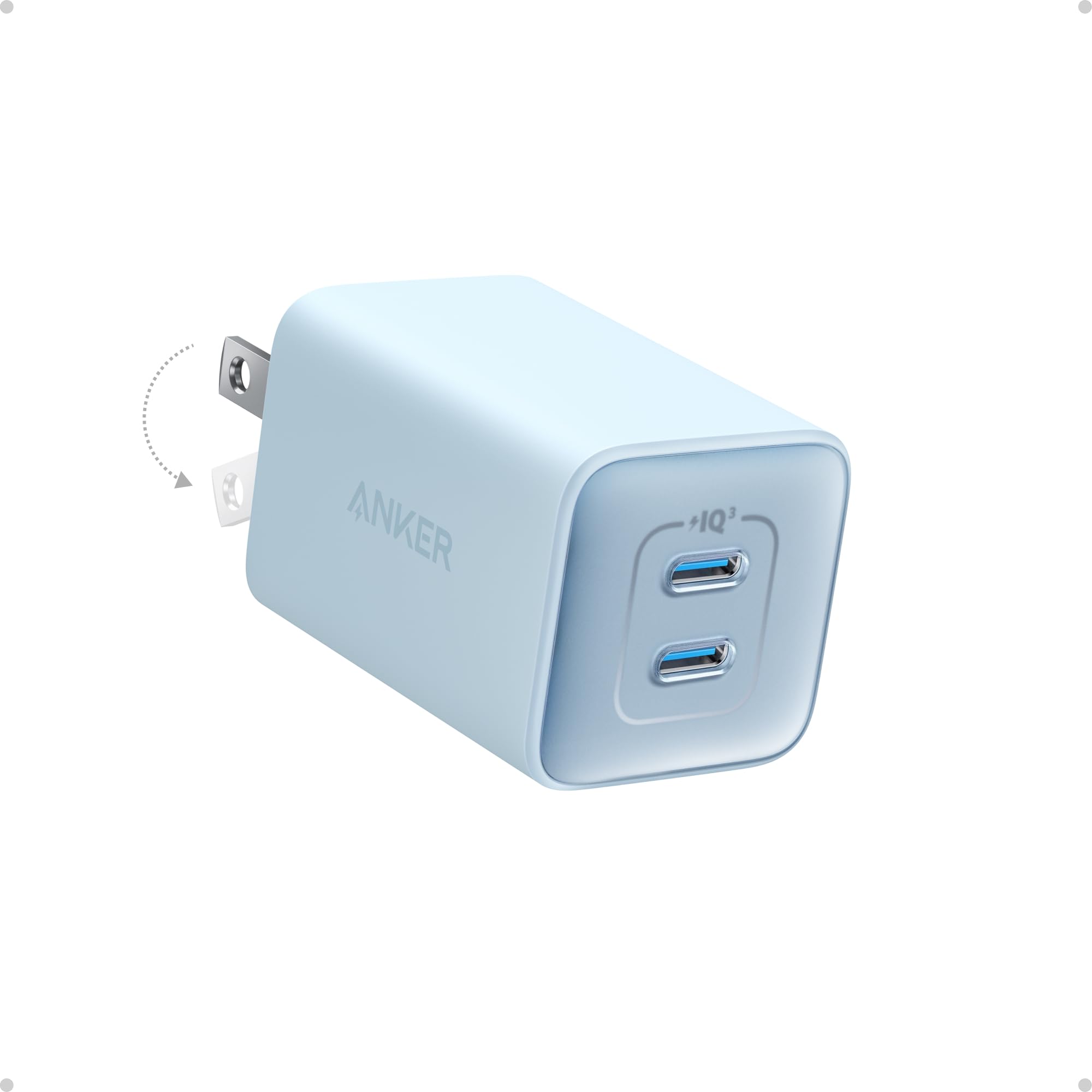 Anker Nano Charger 47W two-port fast charger for iPhone and iPad on the go.