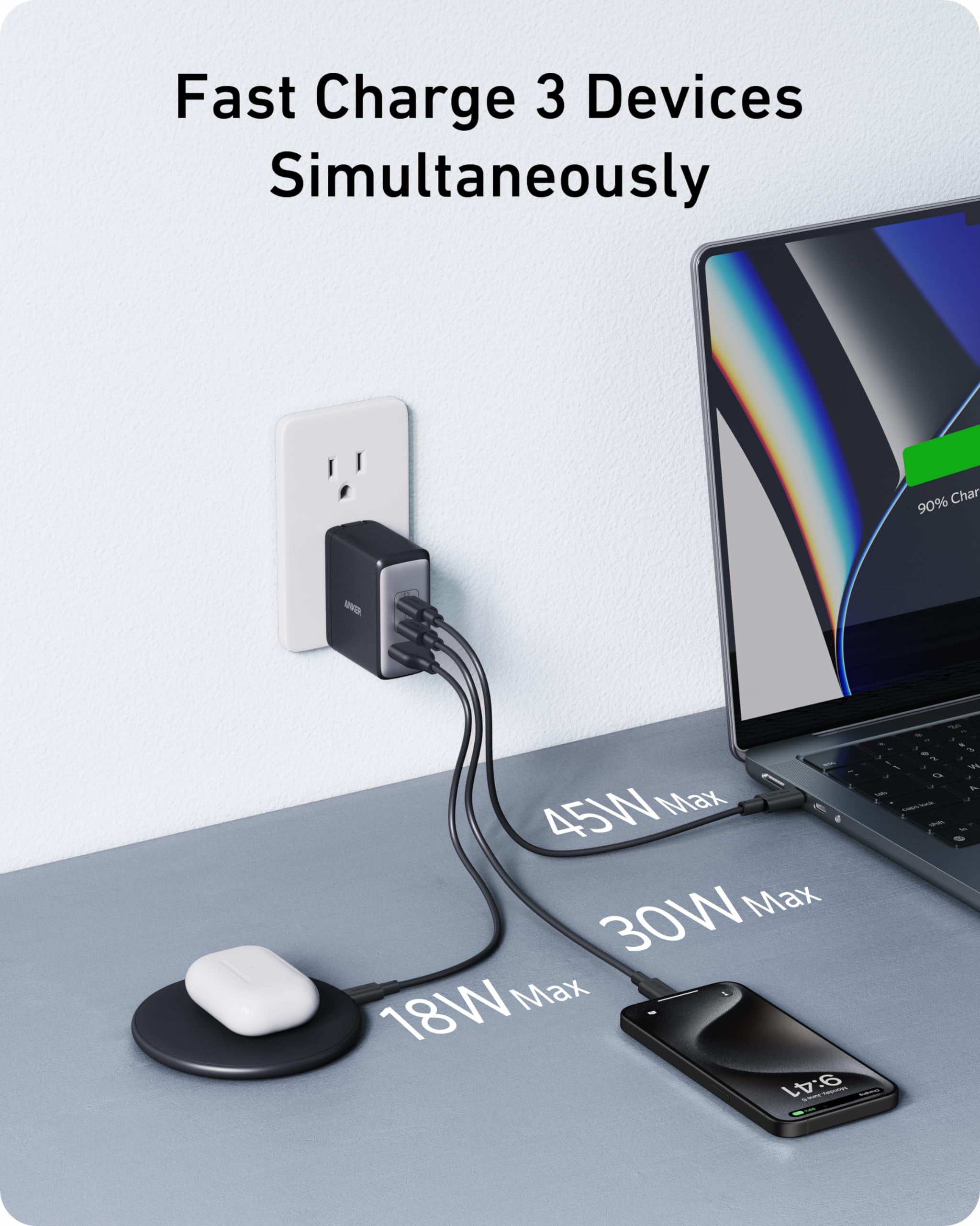Anker Nano powering MacBook Pro and iPhone