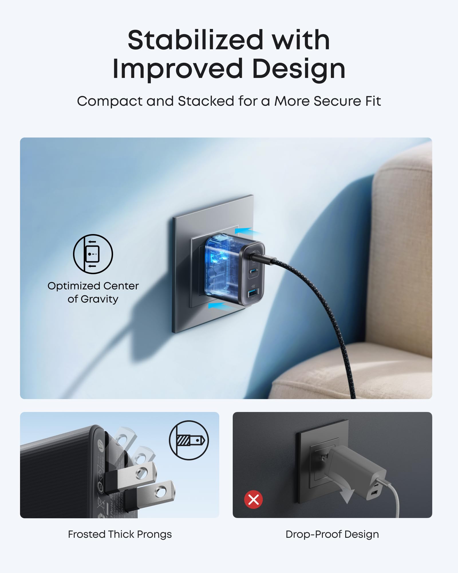 Anker Nano Charger white design complements modern desks and travel gear