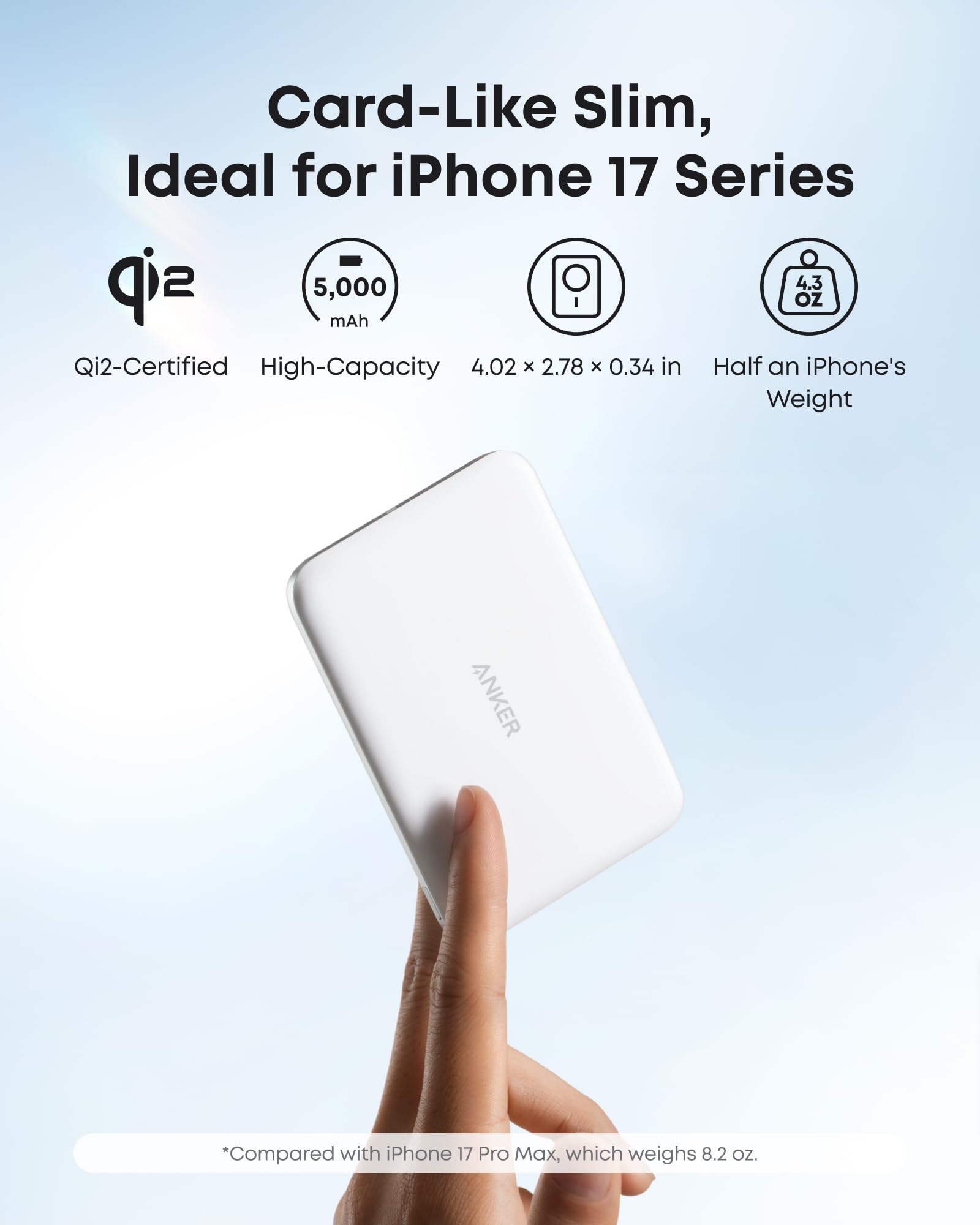 Anker Nano MagSafe Power Bank 15W fast wireless charging for iPhone model like 16 Pro.