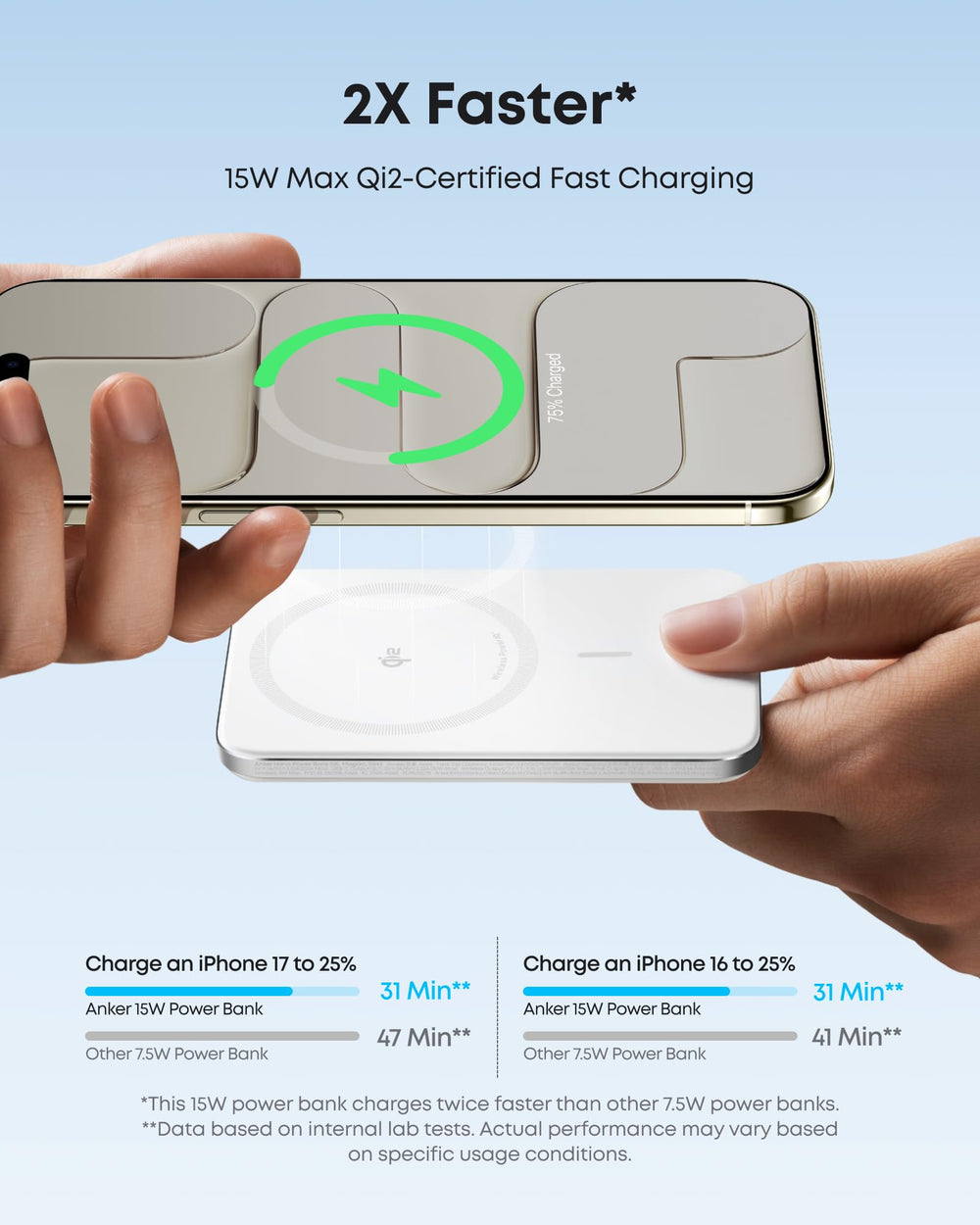 Anker Nano MagSafe Power Bank graphene cooling system visible for safer heat management.