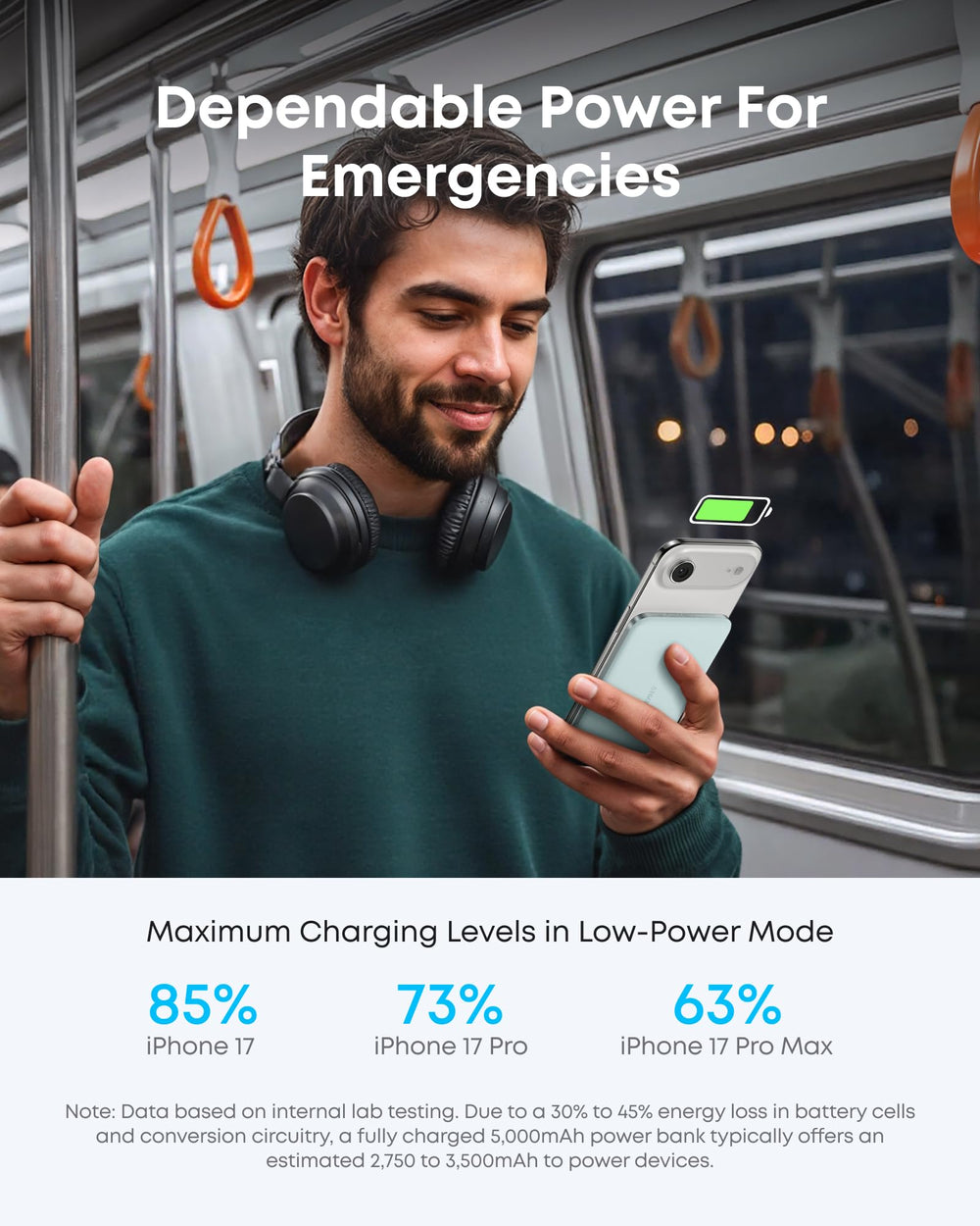 Anker Nano MagSafe Power Bank product packaging with warranty card, emphasizing safe, reliable charging