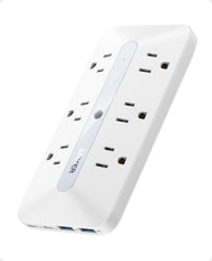 Anker Outlet Extender with 6 AC outlets for organized dorm room charging.