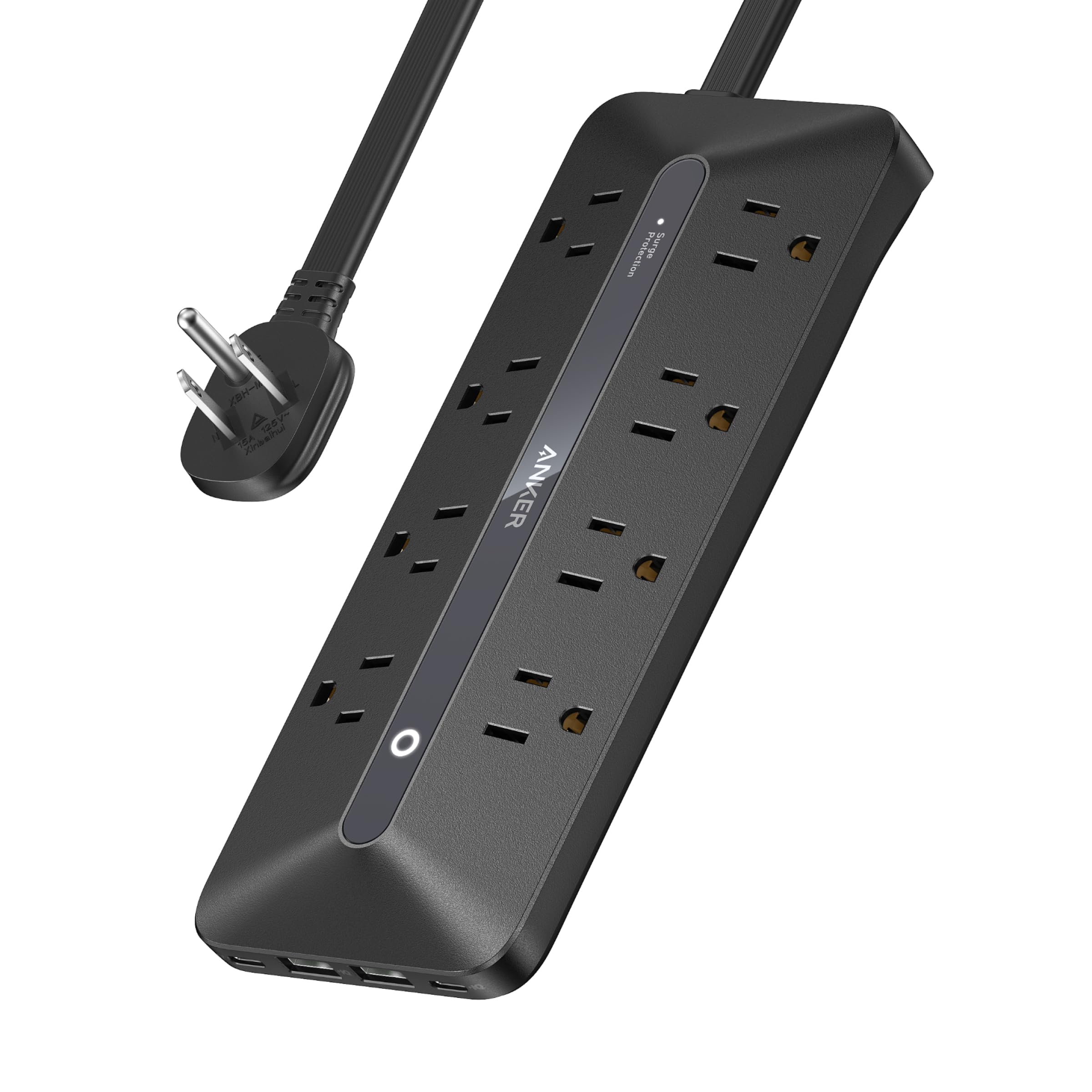 Anker Power Strip 12-in-1 ports enable tidy desktop charging.
