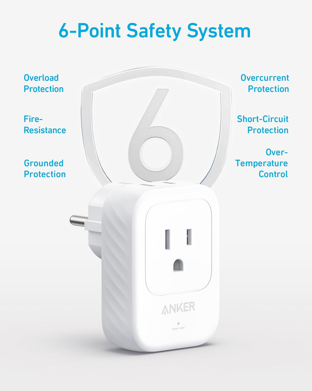 Anker travel adapter ready for hotels and apartments powering multiple devices.