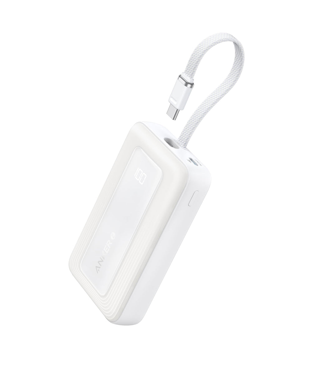Anker Zolo Power Bank with built-in USB-C cable for on-the-go charging.