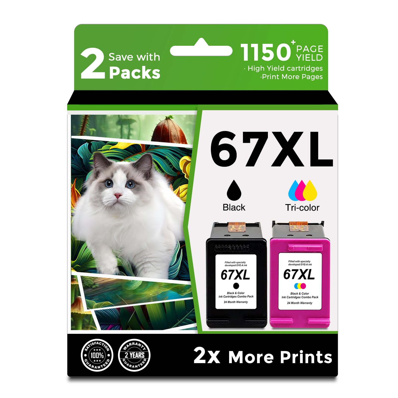Ankink 67XL black-tricolor pack in box ready for DeskJet and ENVY printers