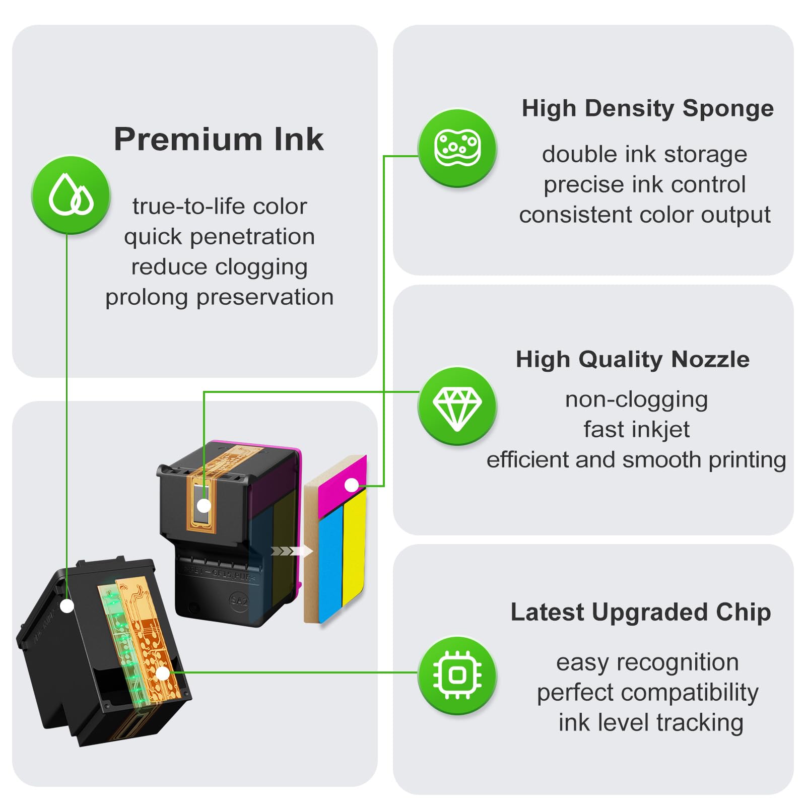 Ankink 67XL printed test page showing sharp text and color