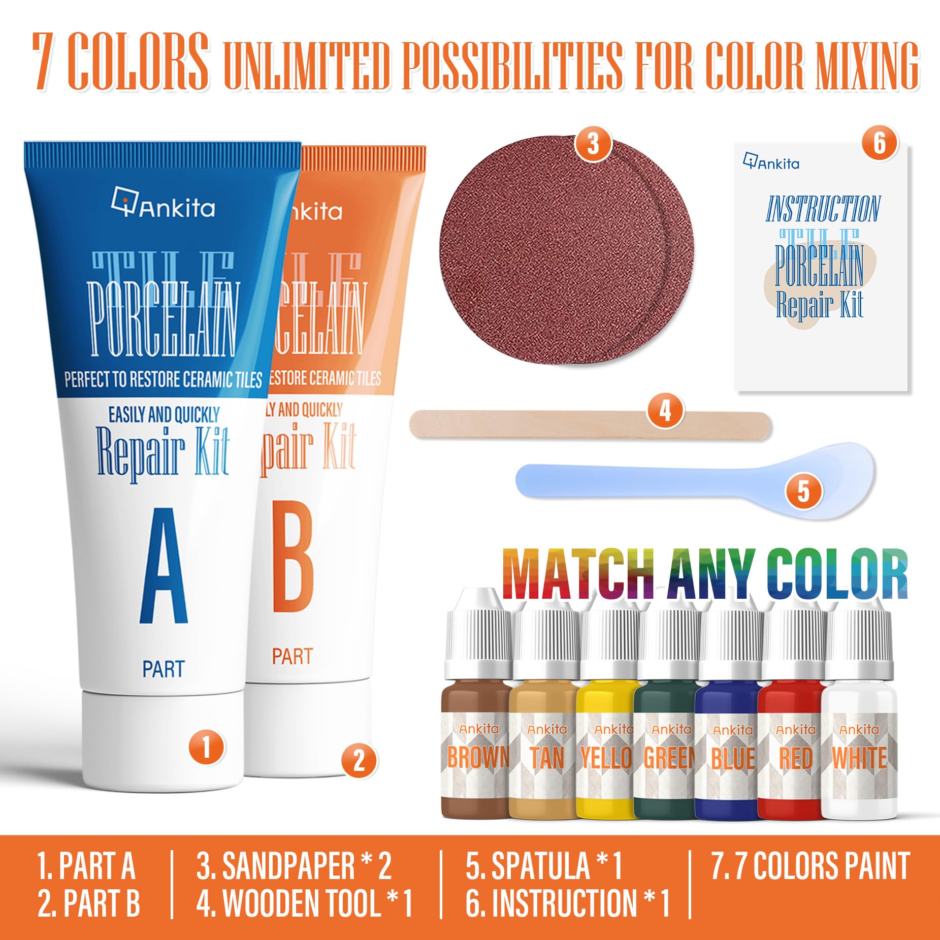 Ankita Tile Repair Kit demonstrates strong adhesion on chipped tile surfaces.