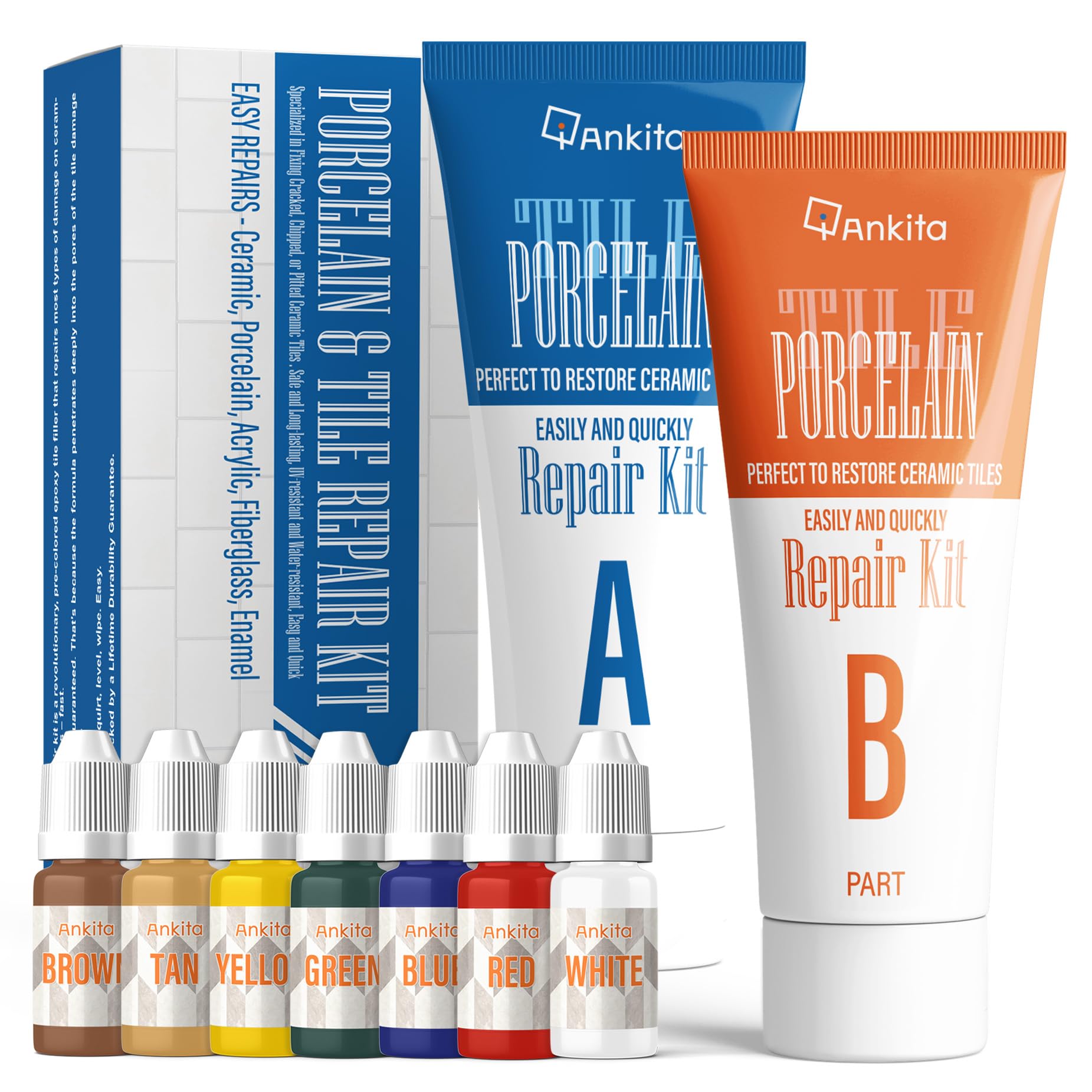 Ankita Tile Repair Kit color matching for seamless tile restoration.