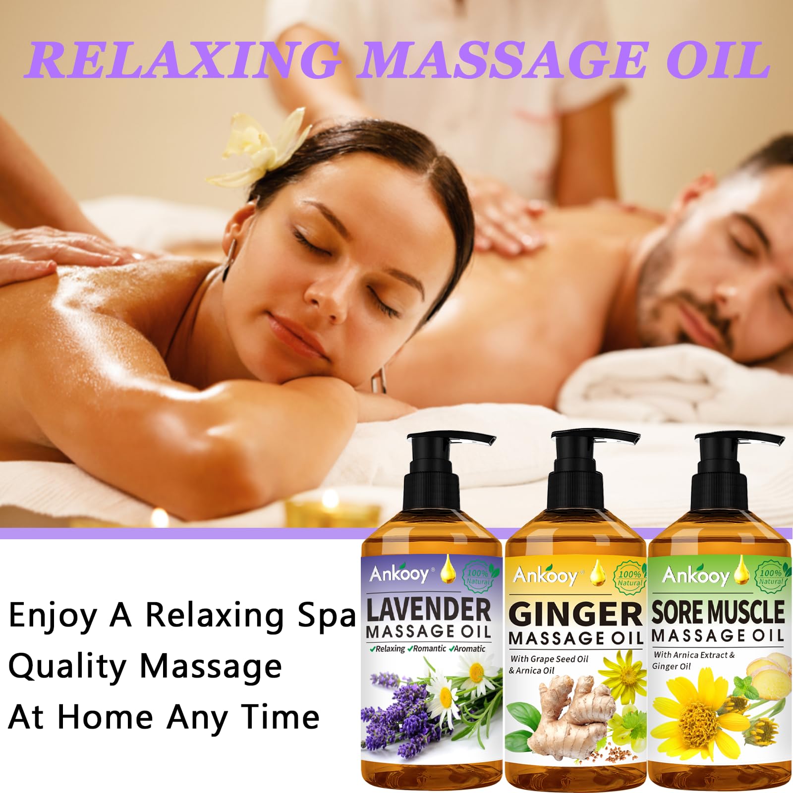 ANKOOY aromatherapy relaxation massage with lavender essential oil