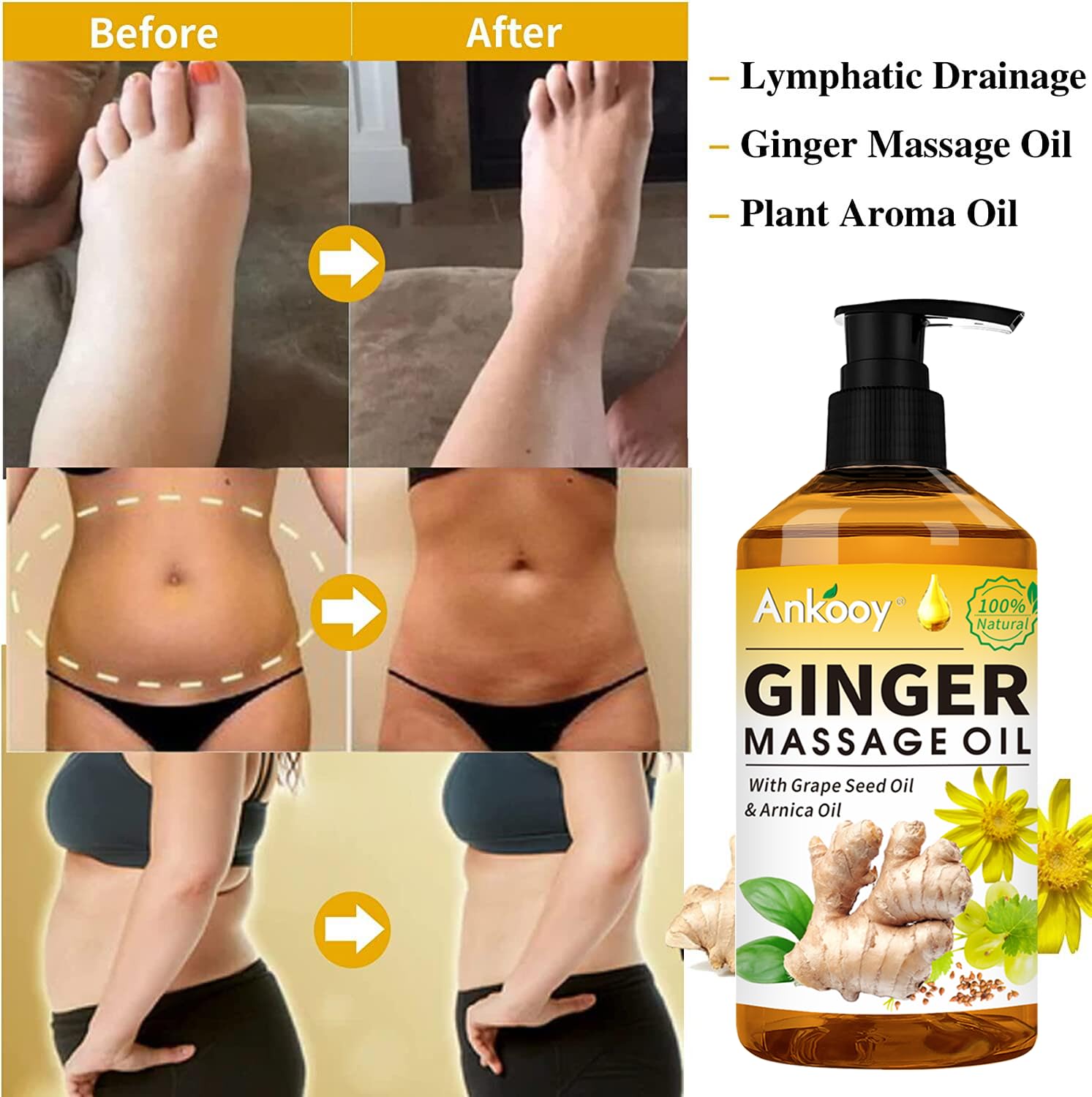 ANKOOY lavender massage oil bottle delivers calming aroma for stress relief