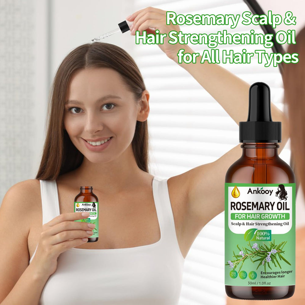 ANKOOY Rosemary Oil supports nourishing scalp care for thicker-feeling hair.