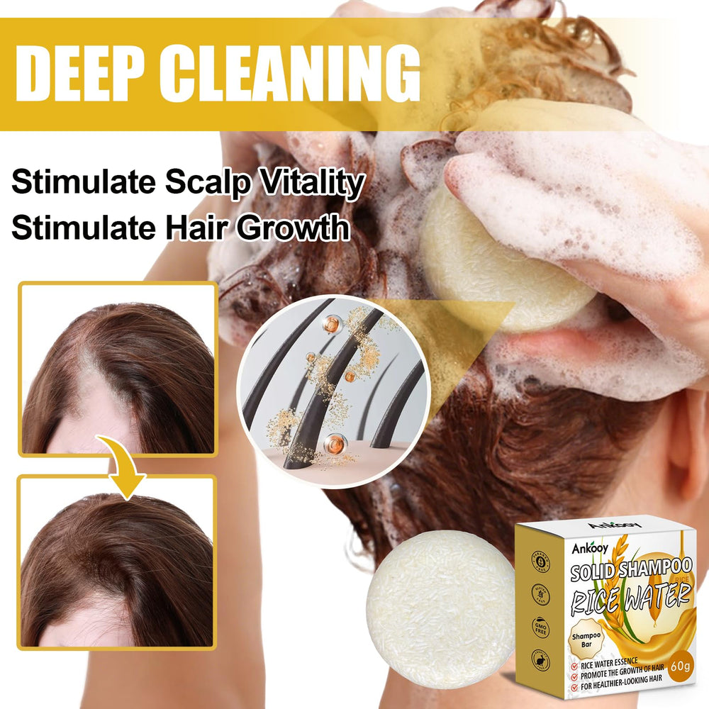 ANKOOOY travel-friendly shampoo bars in compact tin for convenient on-the-go cleansing.