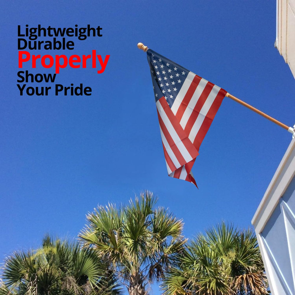 Anley flagpole with rotating rings prevents tangling during windy days.
