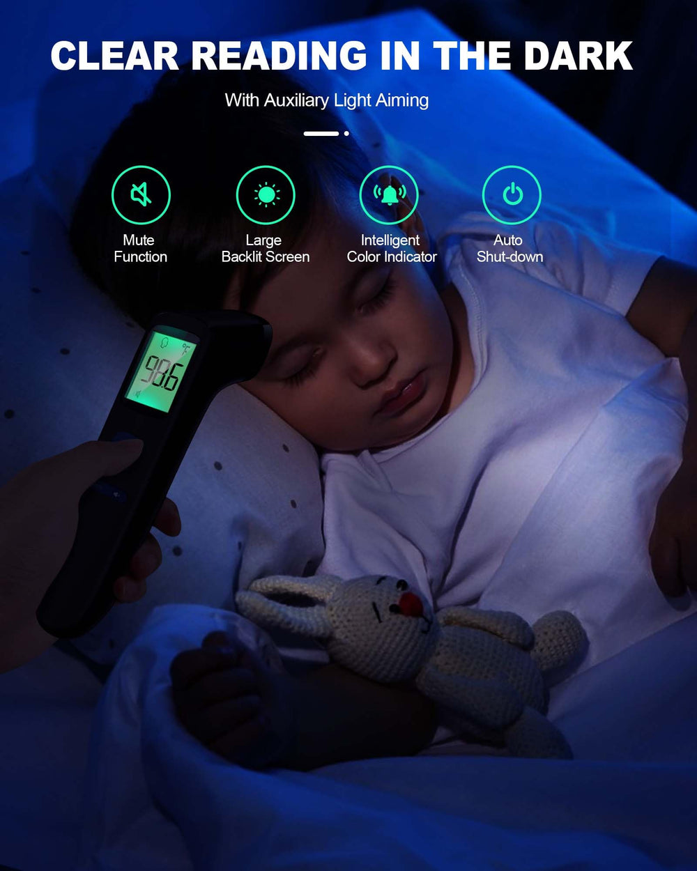 ANMEATE no-touch thermometer fever alarm indicates potential fever