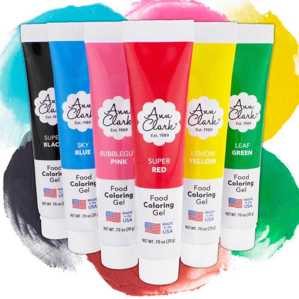 Ann Clark gel color tubes for vibrant icing results.