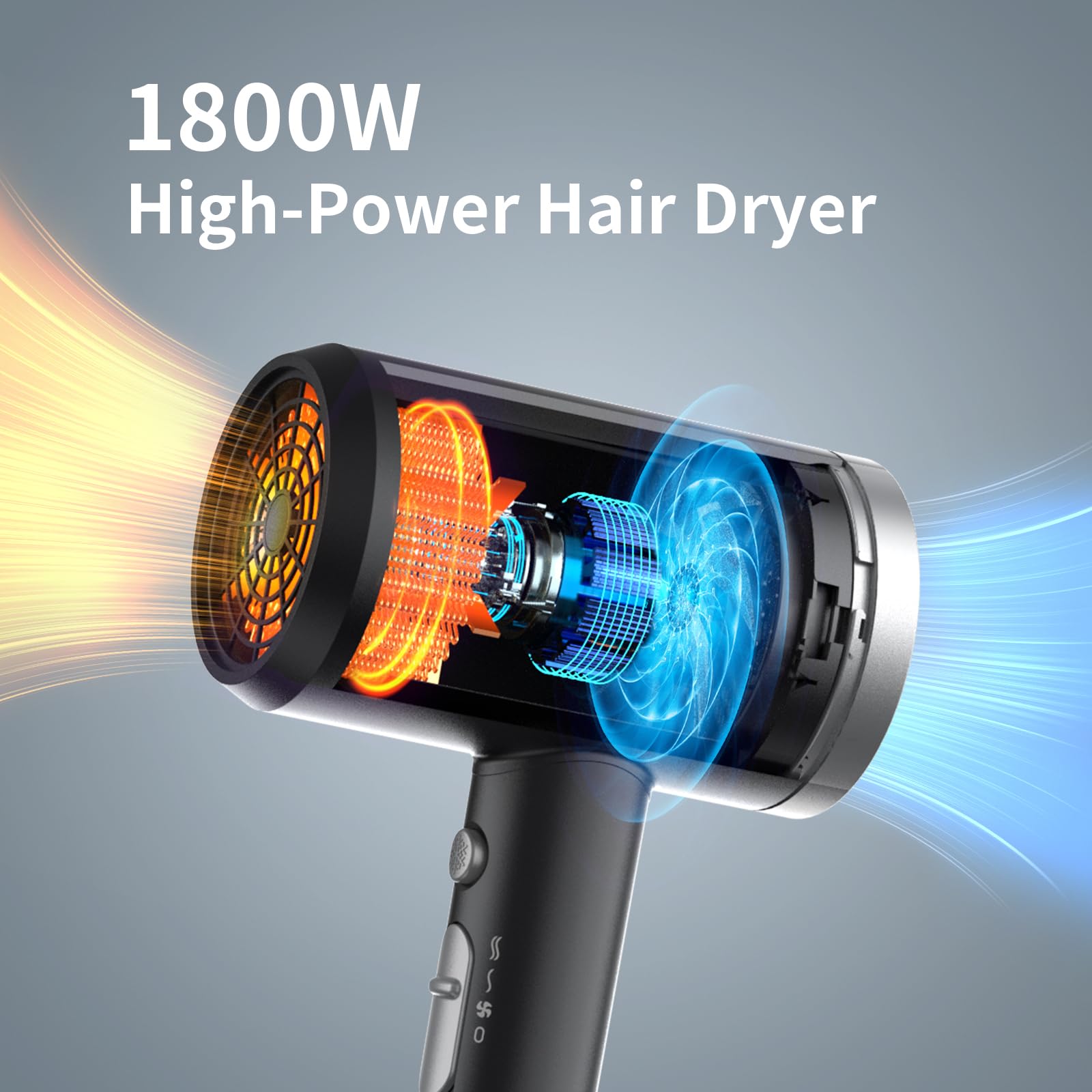 ANNE BETTY dryer with diffuser attachment defines curls and minimizes frizz