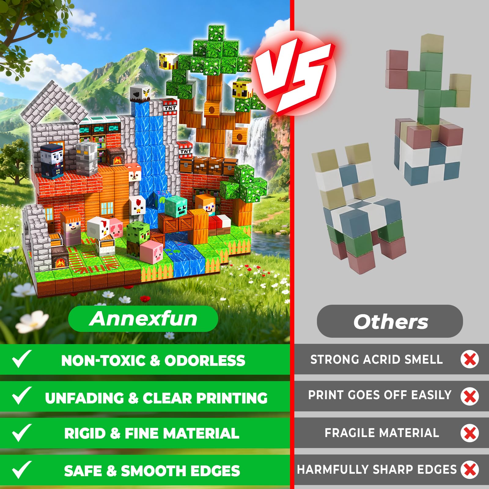 Annexfun imaginative builds with magnetic cubes spark creativity and problem solving.