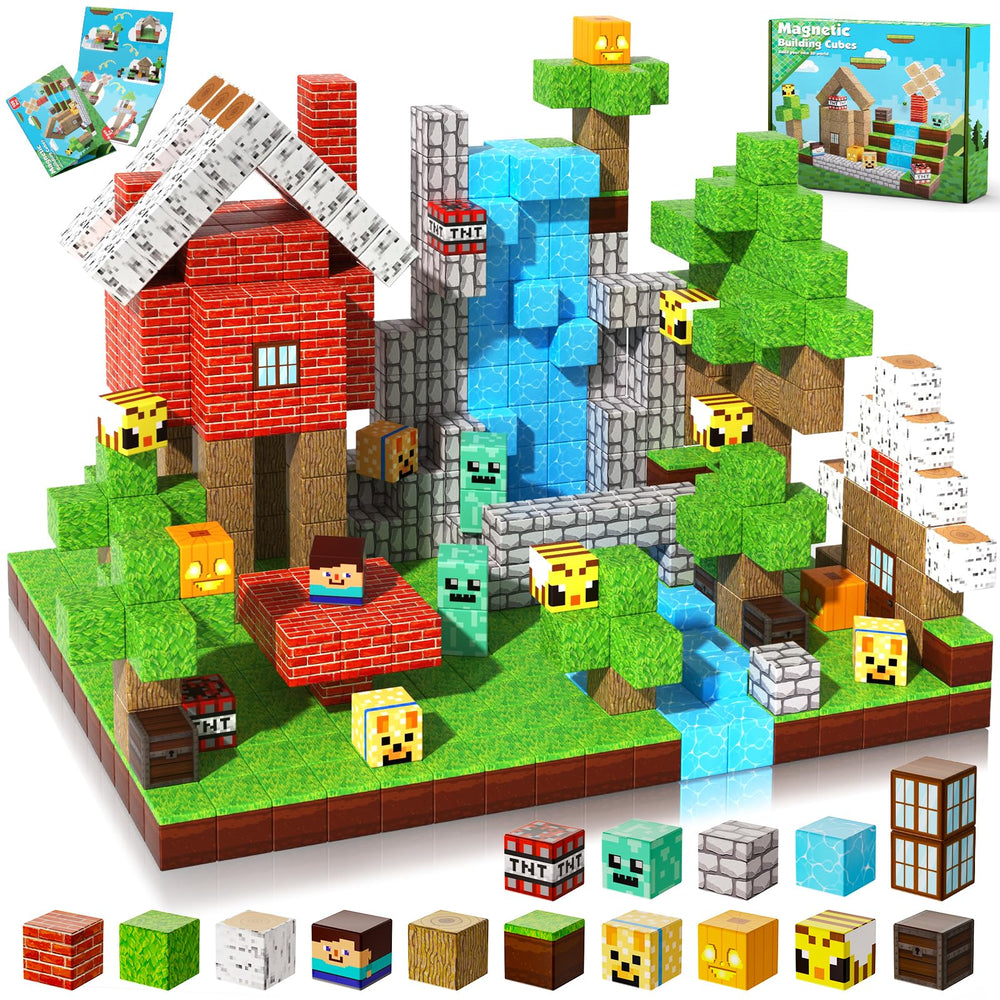 Annexfun magnetic blocks 100pcs cubes for creative building play.