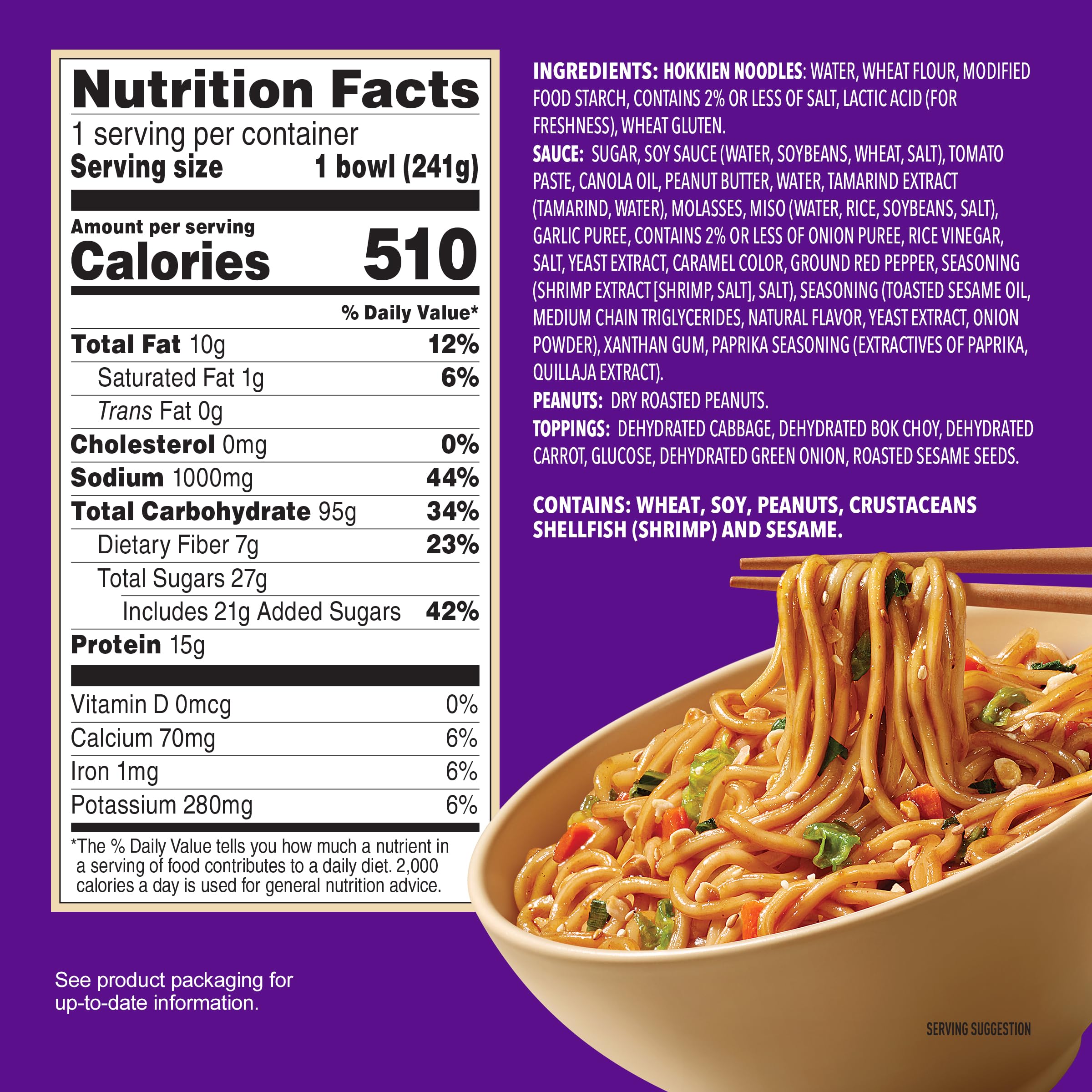 Annie Chun's Pad Thai Bowl sesame seeds add crunch in every bite