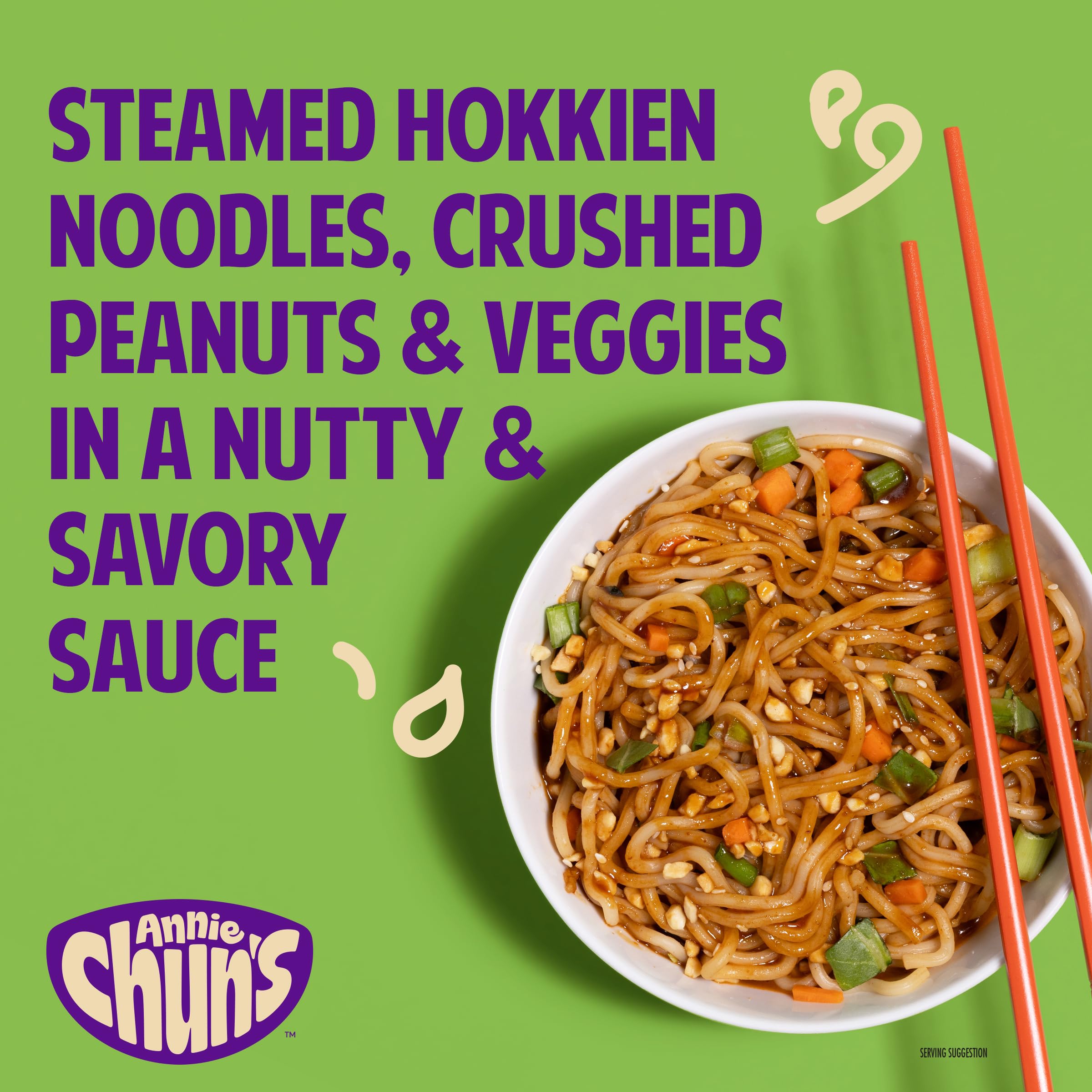 Annie Chun's Pad Thai Bowl sauce being poured for rich flavor