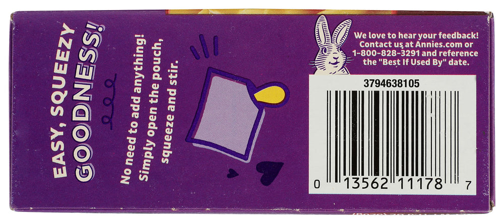 Unopened box of Annie's Deluxe Mac and Cheese, a pantry staple for quick meals