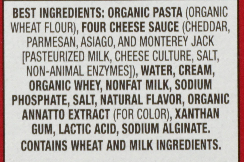 Close-up of organic shells from Annie's Deluxe Mac and Cheese