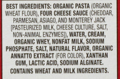Close-up of organic shells from Annie's Deluxe Mac and Cheese
