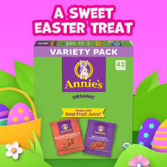 Annie's Organic Bunny Fruit Snacks Variety Pack pouches convenient for party favors.