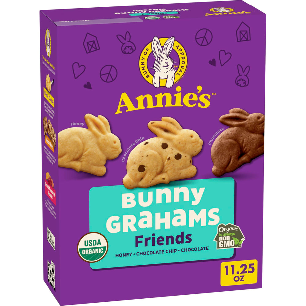Annie's Bunny Grahams chocolate chip box front for lunchboxes