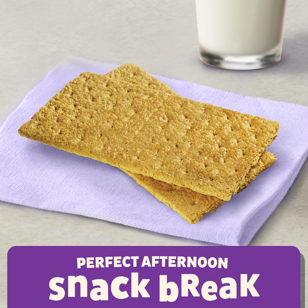 Annie's Honey Graham Crackers served with nut butter for a tasty snack