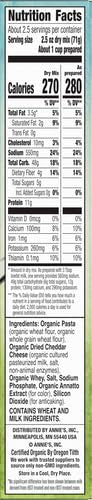Annie's Real Aged Cheddar visual showcases creamy flavor from real cheese.