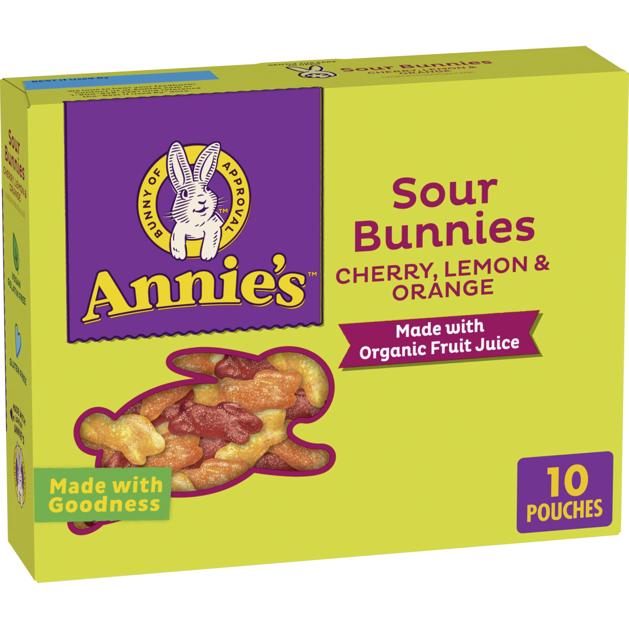 Annie s Sour Bunnies cherry lemon orange pack for lunchboxes