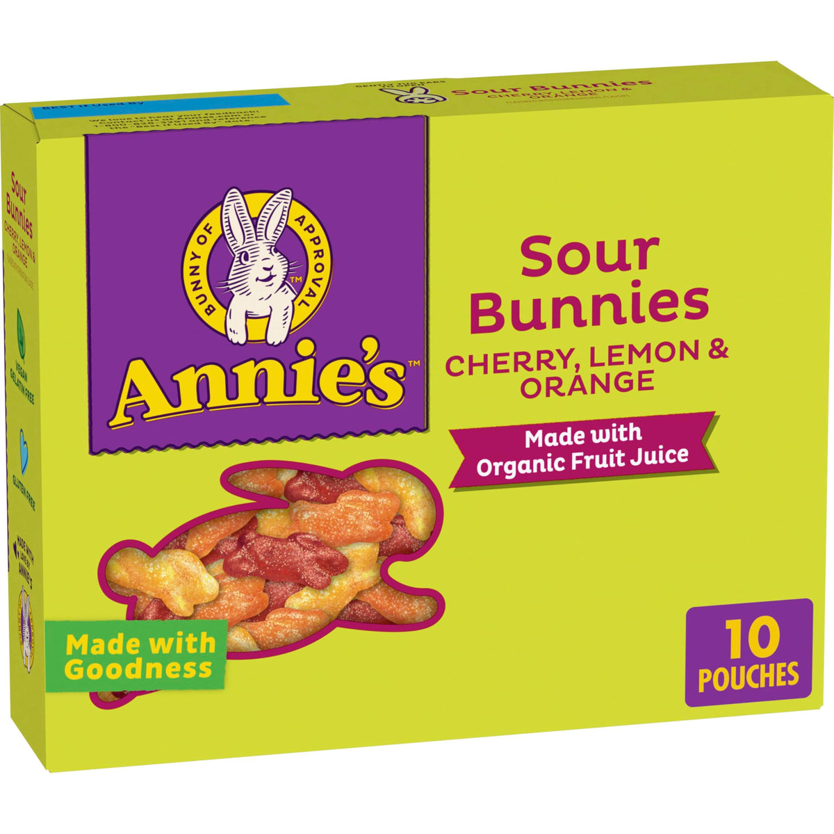 Annie s Sour Bunnies cherry lemon orange pack for lunchboxes