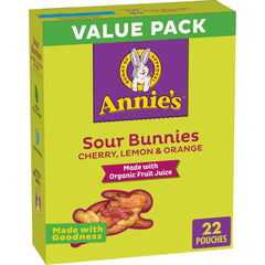 Annie's Sour Bunnies fruit snacks bunny close-up, perfect for lunchboxes.