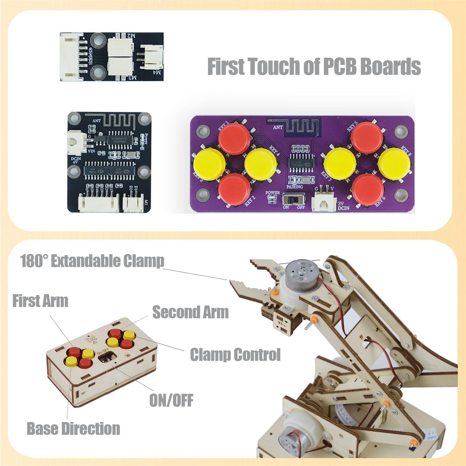 ANNISOKA Robot Arm Kit educational components support independent learning.