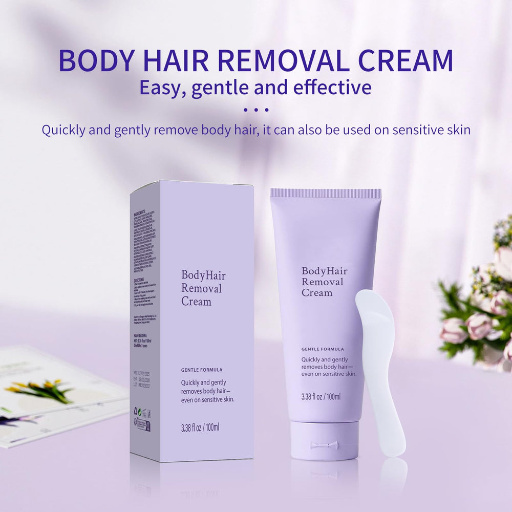Annsky Hair Removal Cream packaging showing hygienic scraper included