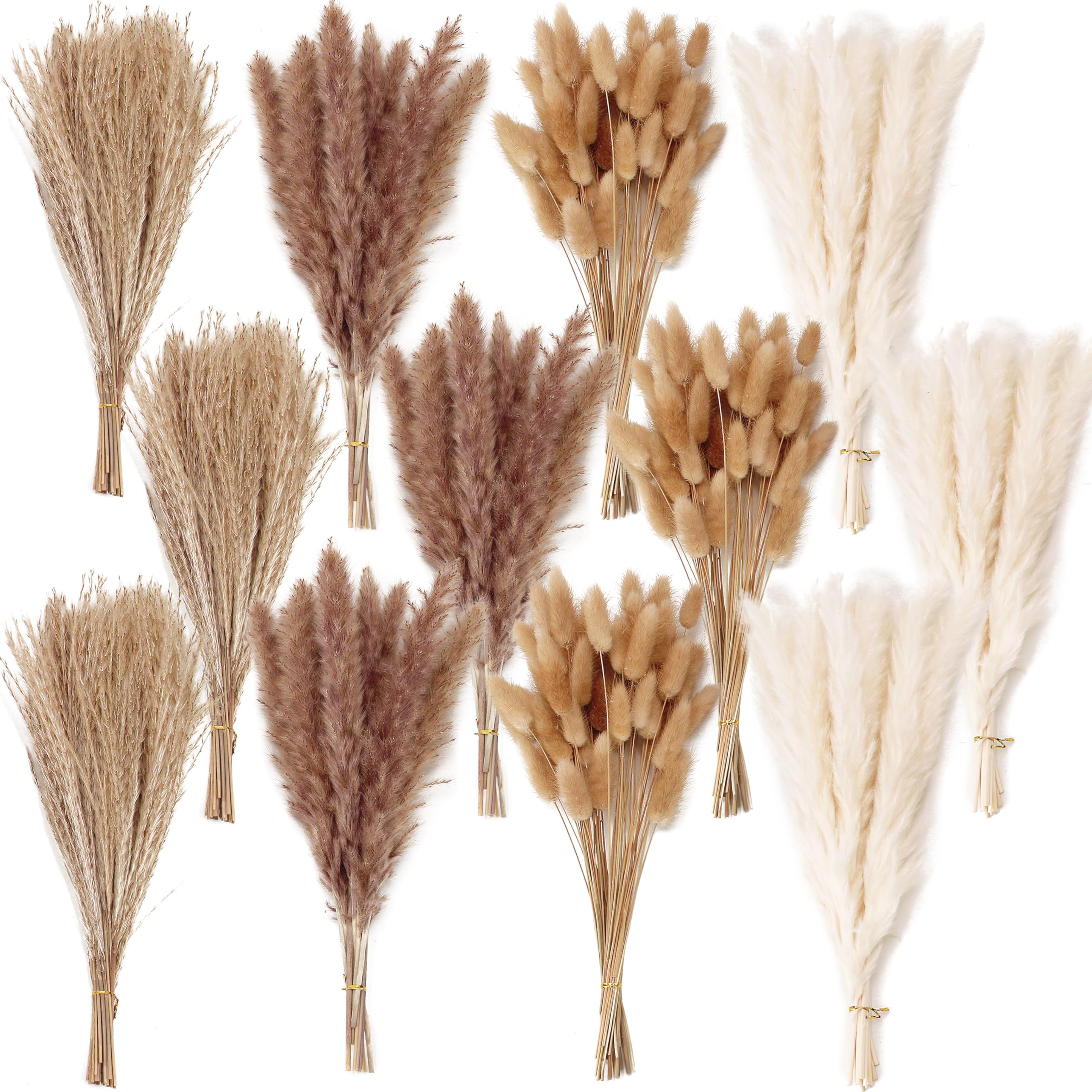 ANPROOR dried flower bouquet with pampas grass for elegant home decor
