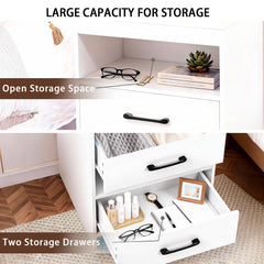 Ansefe nightstand two drawers open storage keeps essentials organized near bed