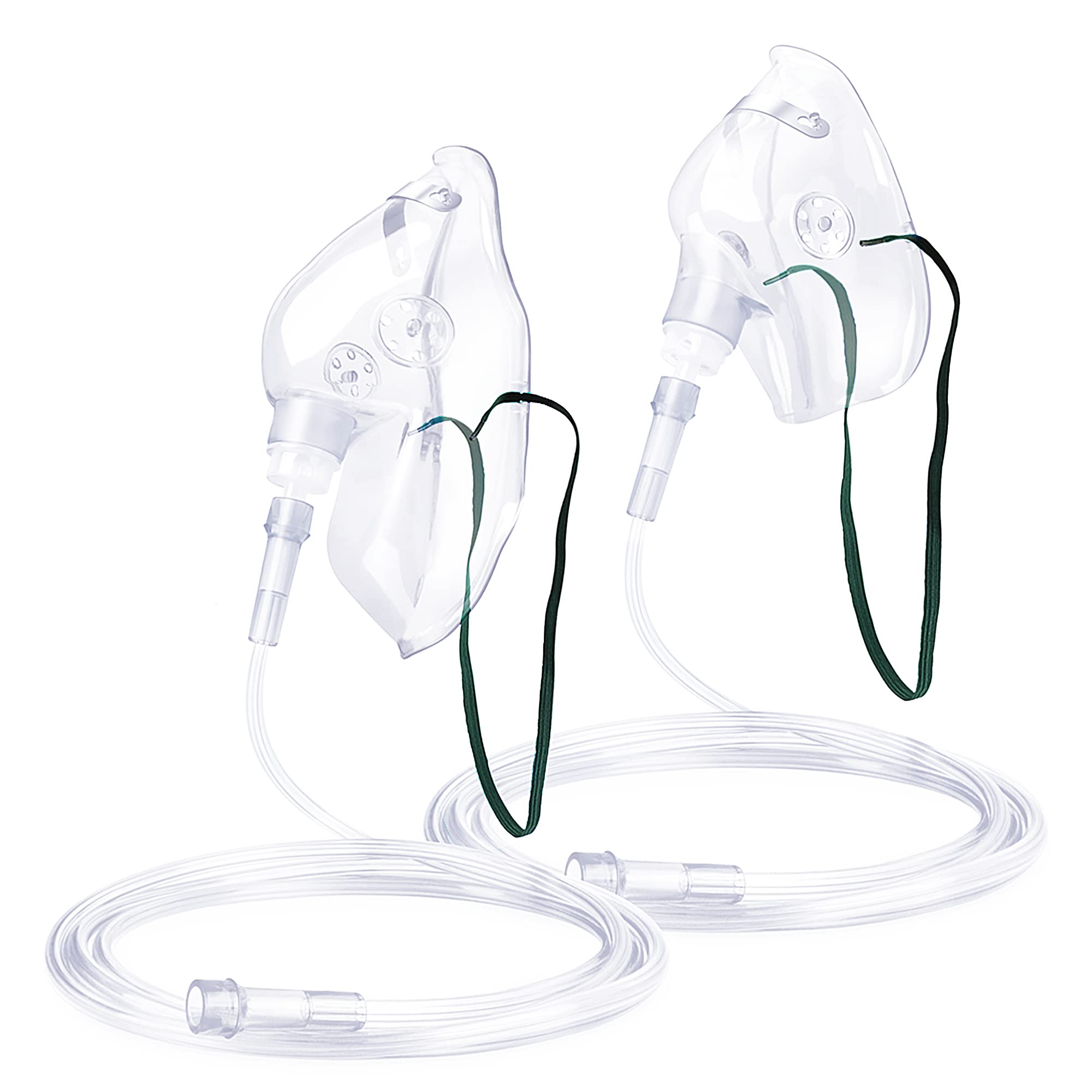 ANSNF oxygen mask front view; clear design for comfortable adult use.