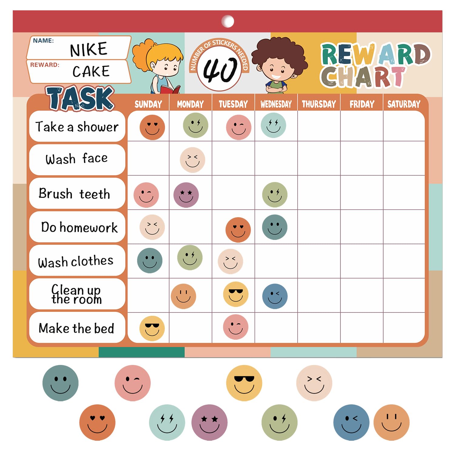 ANSTROUT Boho 32-Chore Chart pad helps organize daily tasks and routines.