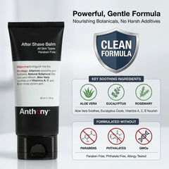 Anthony aftershave balm aloe vera texture provides soothing hydration after shaving
