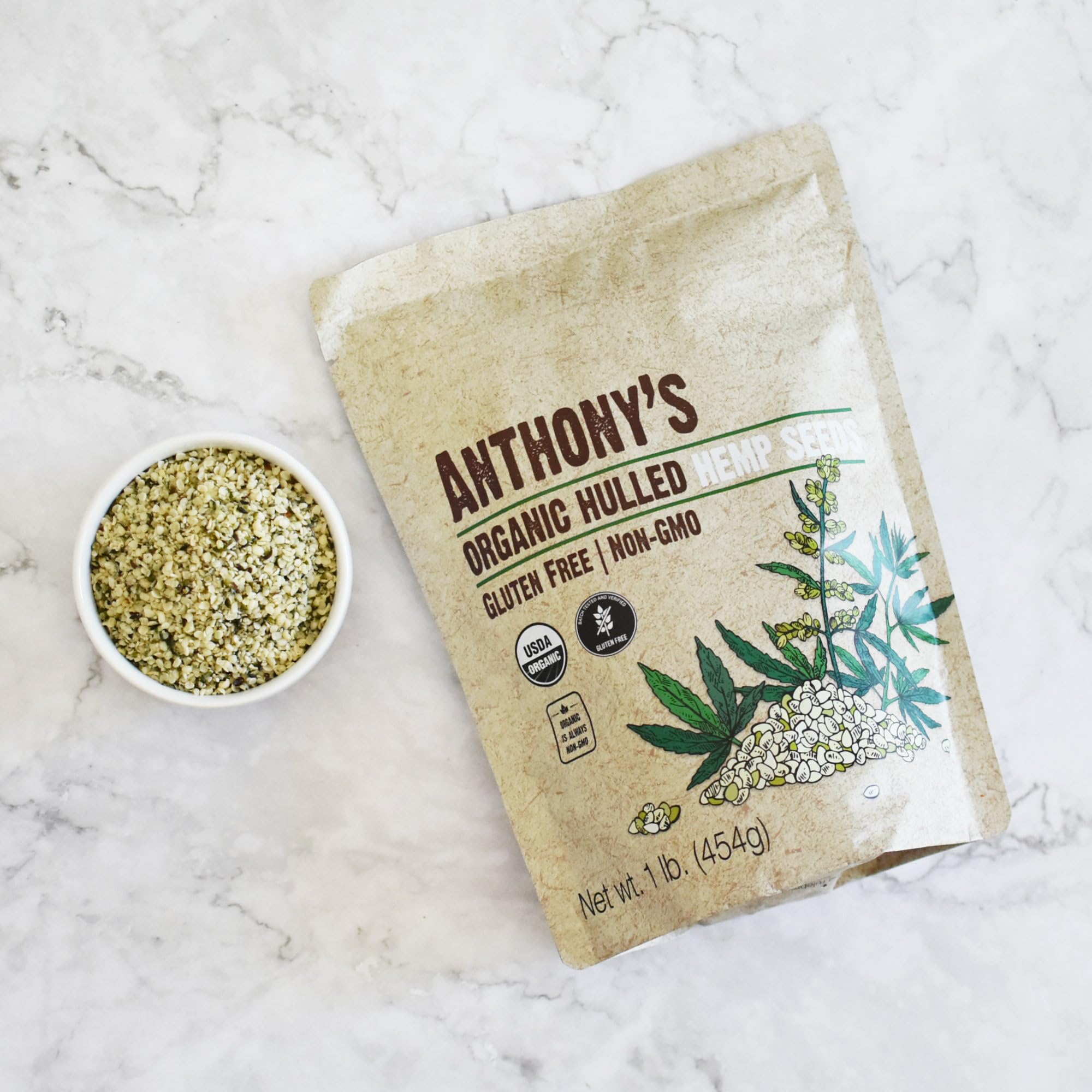 Anthony's Organic Hulled Hemp Seeds in energy bars for convenient protein boost.