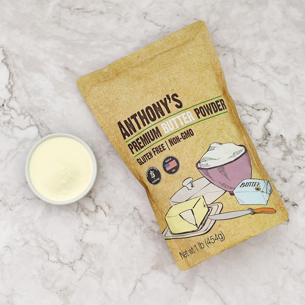 Anthony's Butter Powder travel-ready pack ideal for camping meals