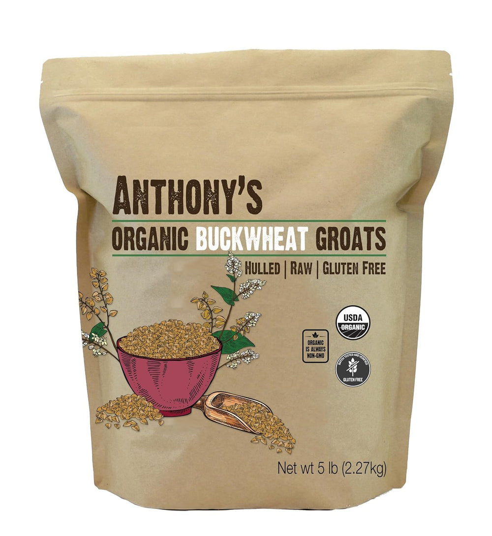 Buckwheat groats ground into flour for baking with Anthony's